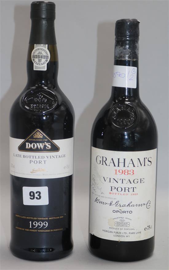 Two bottles of vintage port